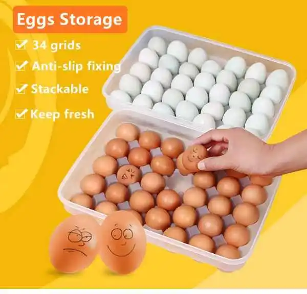 34 Grids Plastic Egg Storage Box