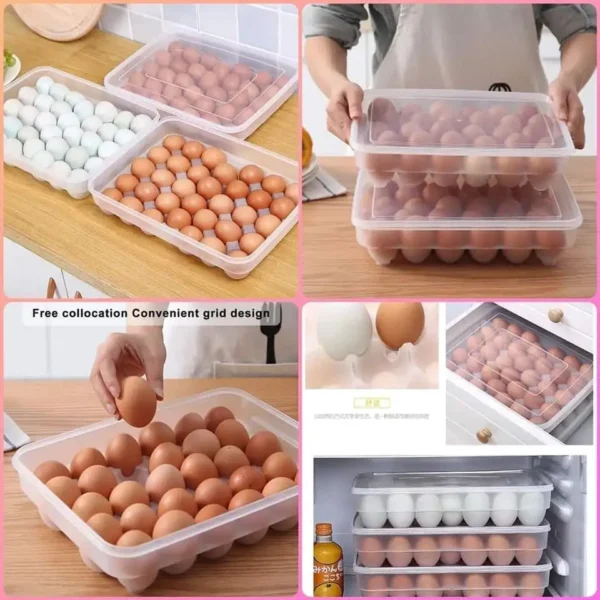 34 Grids Plastic Egg Storage Box Eggs Holder Portable Food Storage Container - Image 3