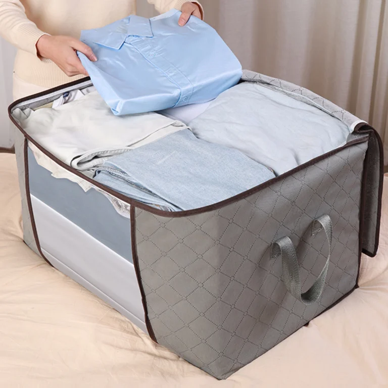 Foldable Large Non-woven Blanket Clothes Storage Bag Organizer