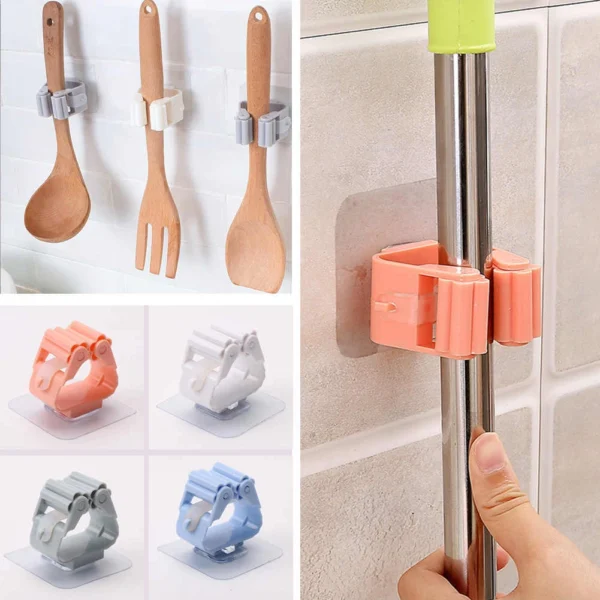 Brush Broom Hanger Wall Mounted Mop Organizer Holder Bathroom Suction Hanging Pipe Hooks Household Tools - Image 2