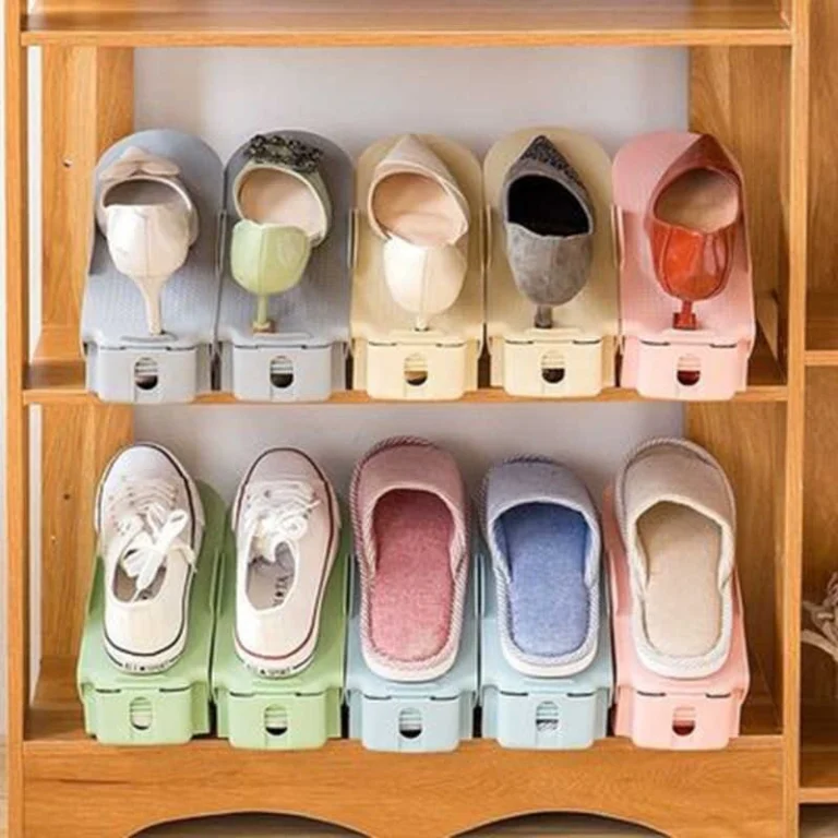 4 Pieces Creative Shoe Frame Slots for Space Saver, Organizer, Double Shoe Rack Storage