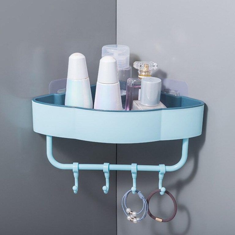 Multipurpose Wall Corner Shelf With Hook For Bathroom Shelves Wall Mount Shower Holder Storage Rack Organizer